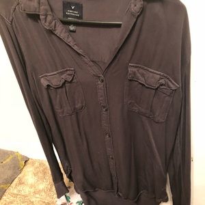 Charcoal grey button down